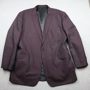 Stacy Adams Blazer Mens 48L Gold Single Breasted Burgundy Iridescent Sport Coat